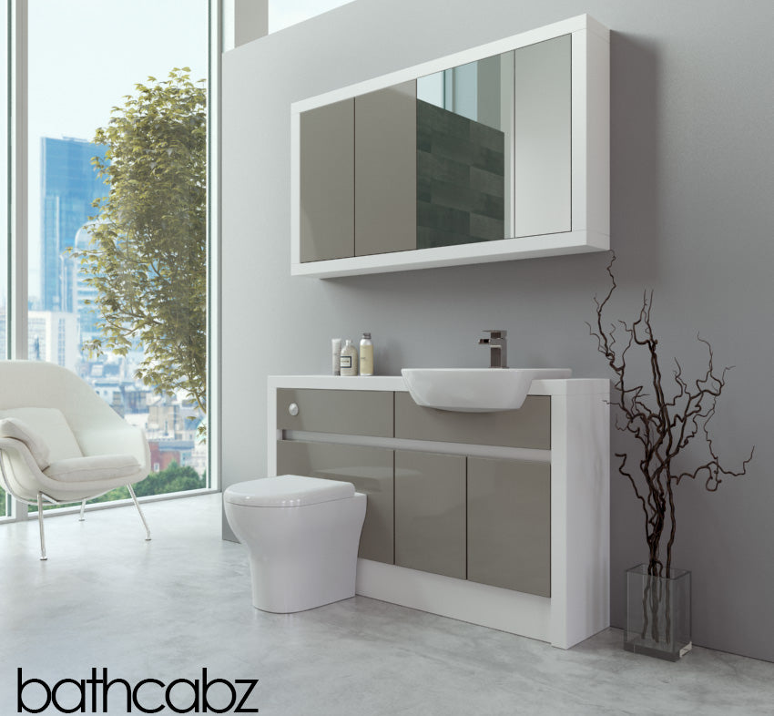 SIDONA WHITE MATT BASE & WALL UNITS BATHROOM FITTED FURNITURE