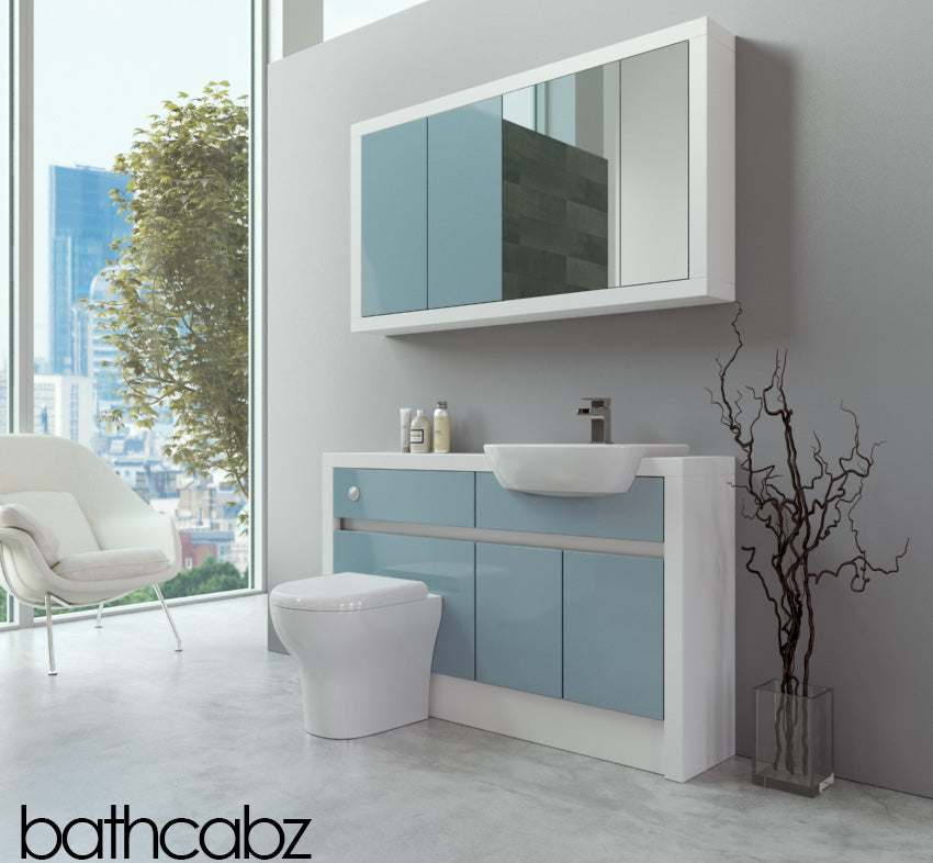 SIDONA WHITE MATT BASE & WALL UNITS BATHROOM FITTED FURNITURE