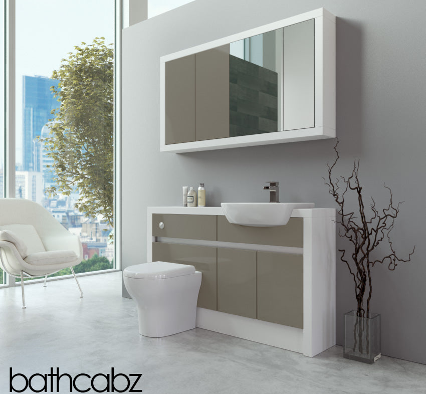 SIDONA WHITE MATT BASE & WALL UNITS BATHROOM FITTED FURNITURE