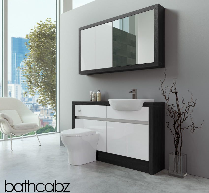 SIDONA HACIENDA BLACK BASE & WALL UNITS BATHROOM FITTED FURNITURE