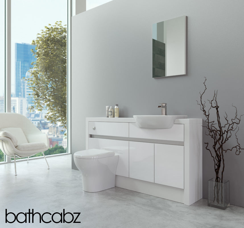 SIDONA WHITE MATT BASE UNITS BATHROOM FITTED FURNITURE