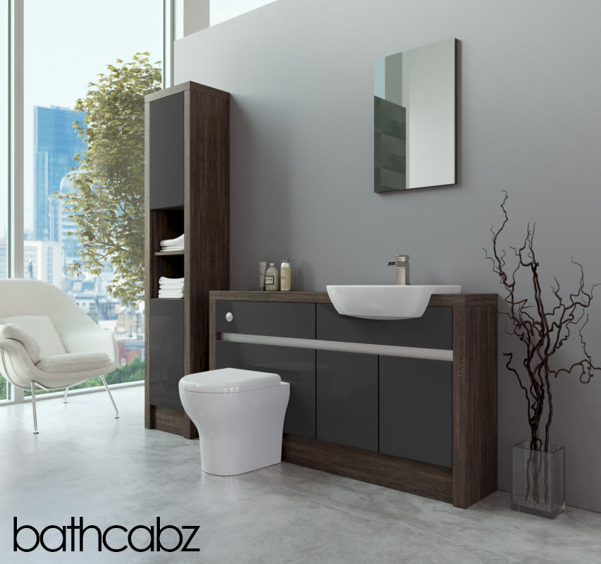 SIDONA MALI WENGE BASE & TALL UNIT BATHROOM FITTED FURNITURE