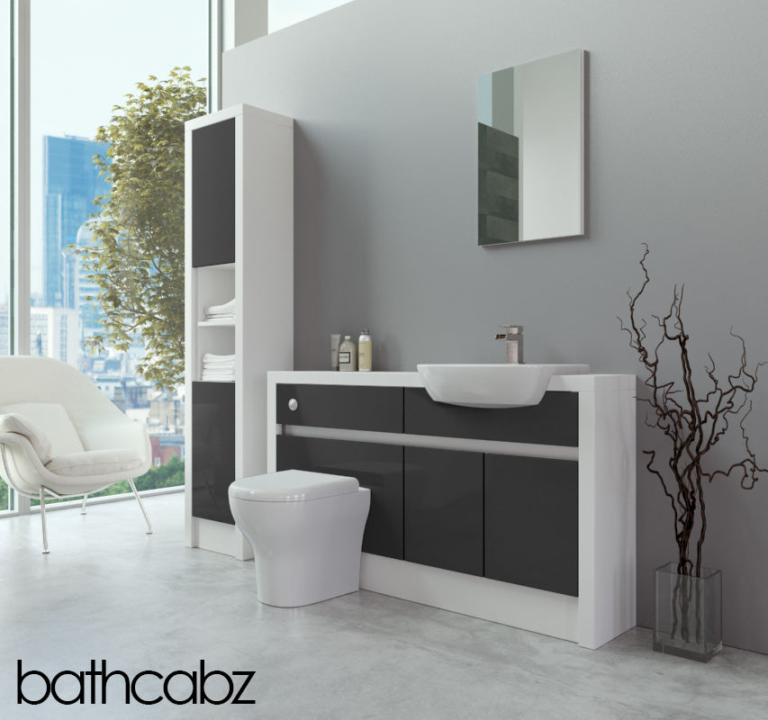 SIDONA WHITE MATT BASE & TALL UNIT BATHROOM FITTED FURNITURE