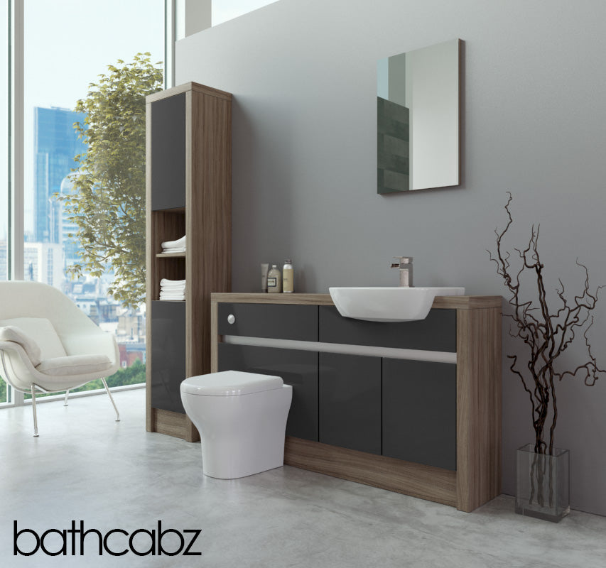 SIDONA DRIFTWOOD BASE & TALL UNIT BATHROOM FITTED FURNITURE
