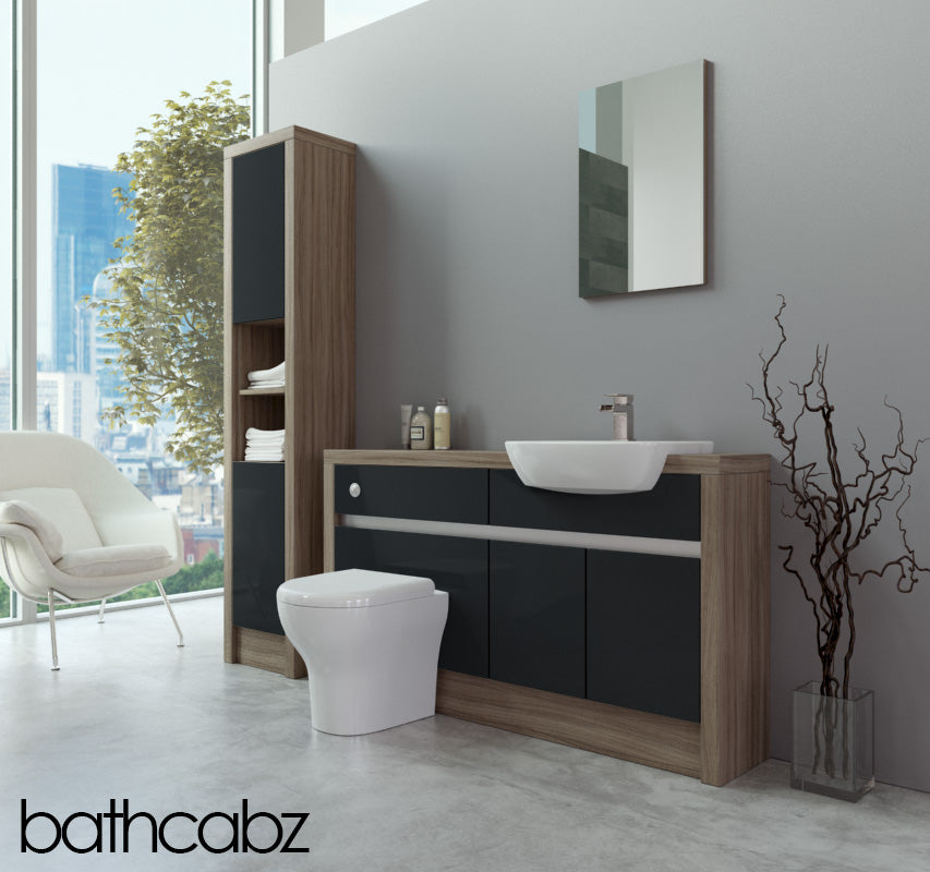SIDONA DRIFTWOOD BASE & TALL UNIT BATHROOM FITTED FURNITURE