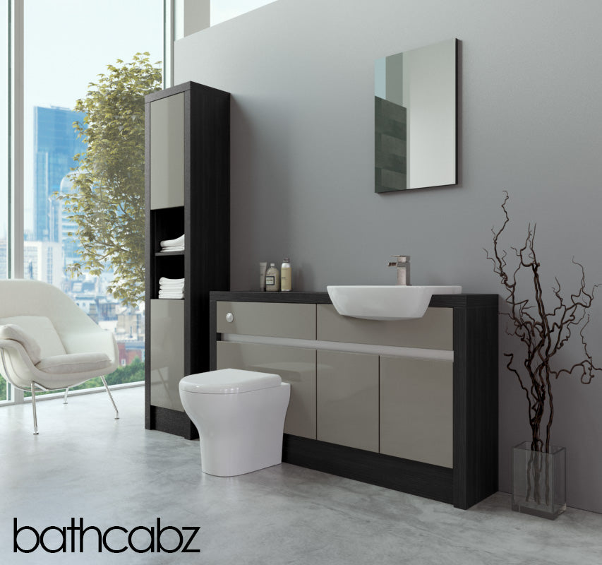 SIDONA HACIENDA BLACK BASE & TALL UNIT BATHROOM FITTED FURNITURE