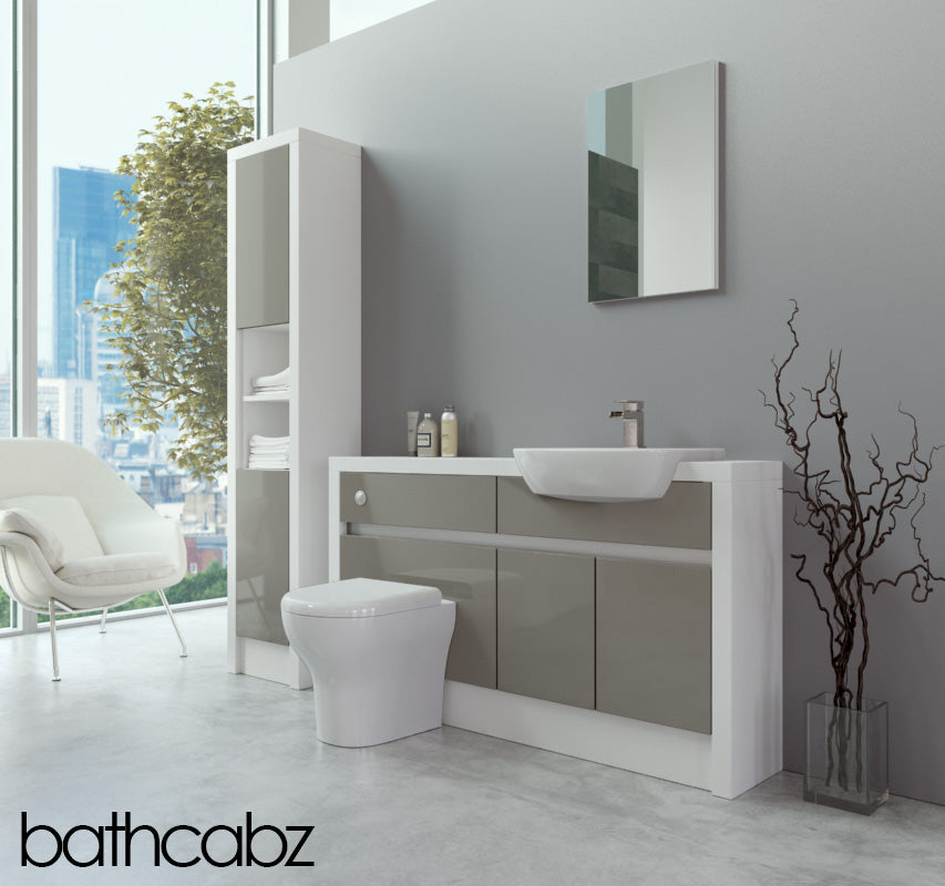 SIDONA WHITE MATT BASE & TALL UNIT BATHROOM FITTED FURNITURE