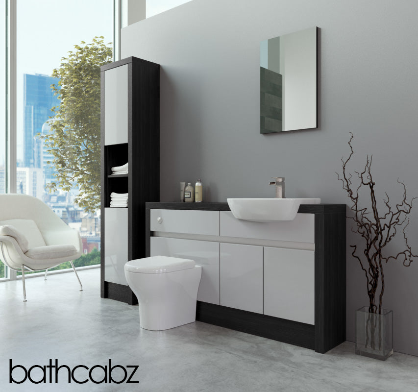 SIDONA HACIENDA BLACK BASE & TALL UNIT BATHROOM FITTED FURNITURE