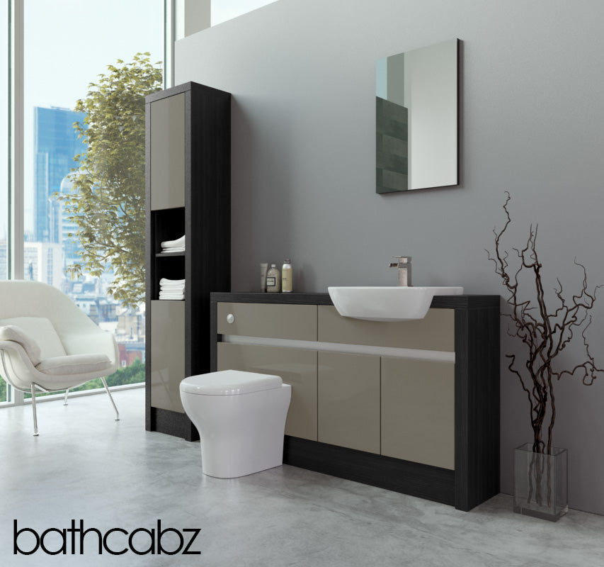 SIDONA HACIENDA BLACK BASE & TALL UNIT BATHROOM FITTED FURNITURE