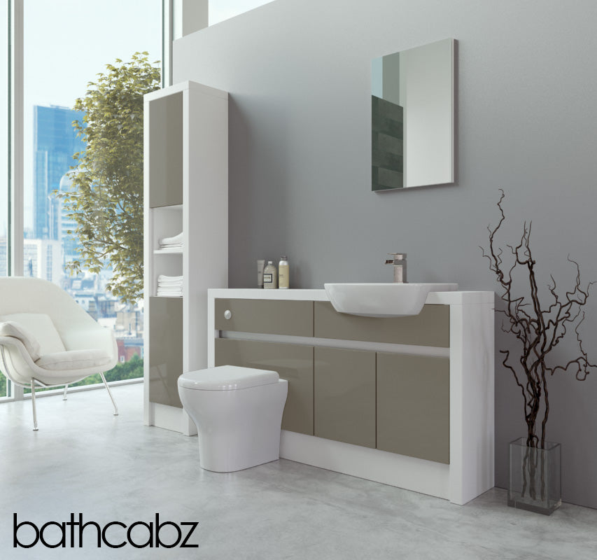 SIDONA WHITE MATT BASE & TALL UNIT BATHROOM FITTED FURNITURE