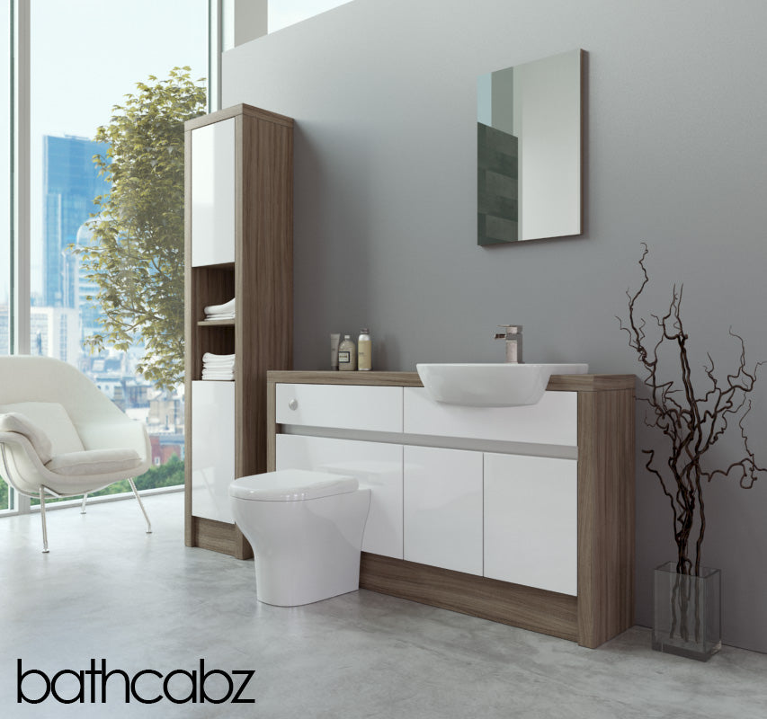 SIDONA DRIFTWOOD BASE & TALL UNIT BATHROOM FITTED FURNITURE