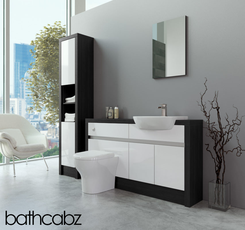 SIDONA HACIENDA BLACK BASE & TALL UNIT BATHROOM FITTED FURNITURE