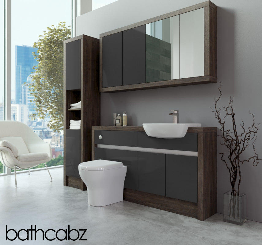 SIDONA MALI WENGE BASE, WALL & TALL UNIT BATHROOM FITTED FURNITURE