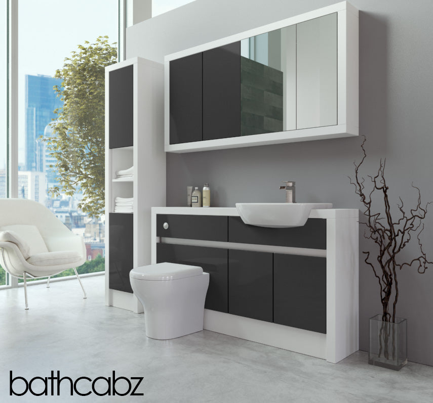 SIDONA WHITE MATT BASE, WALL & TALL UNIT BATHROOM FITTED FURNITURE