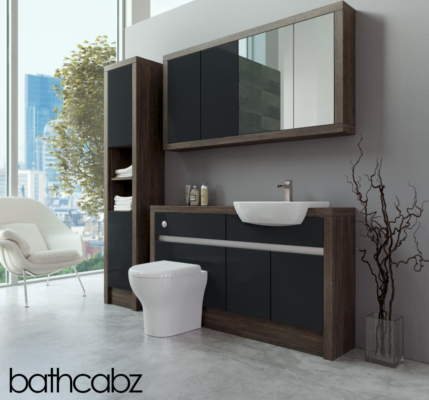 SIDONA MALI WENGE BASE, WALL & TALL UNIT BATHROOM FITTED FURNITURE