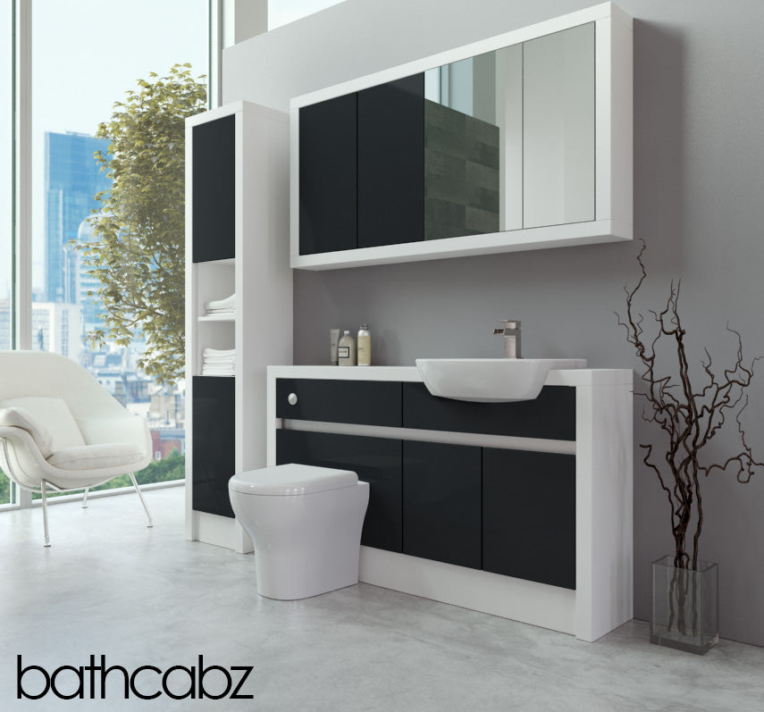 SIDONA WHITE MATT BASE, WALL & TALL UNIT BATHROOM FITTED FURNITURE
