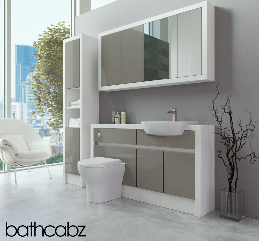 SIDONA WHITE MATT BASE, WALL & TALL UNIT BATHROOM FITTED FURNITURE