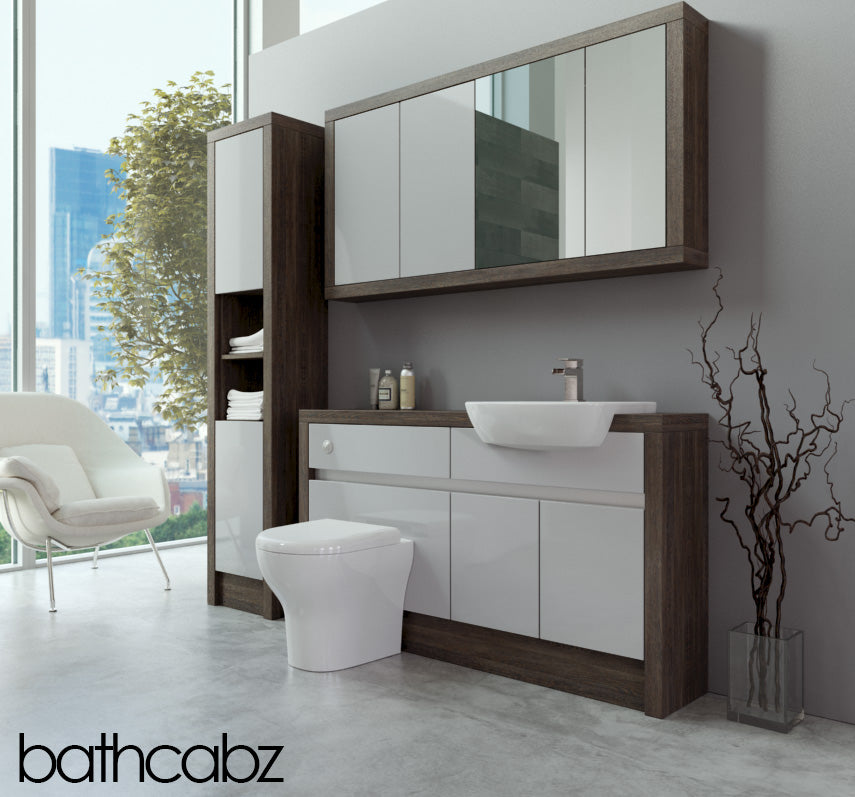 SIDONA MALI WENGE BASE, WALL & TALL UNIT BATHROOM FITTED FURNITURE