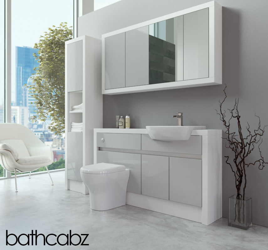 SIDONA WHITE MATT BASE, WALL & TALL UNIT BATHROOM FITTED FURNITURE