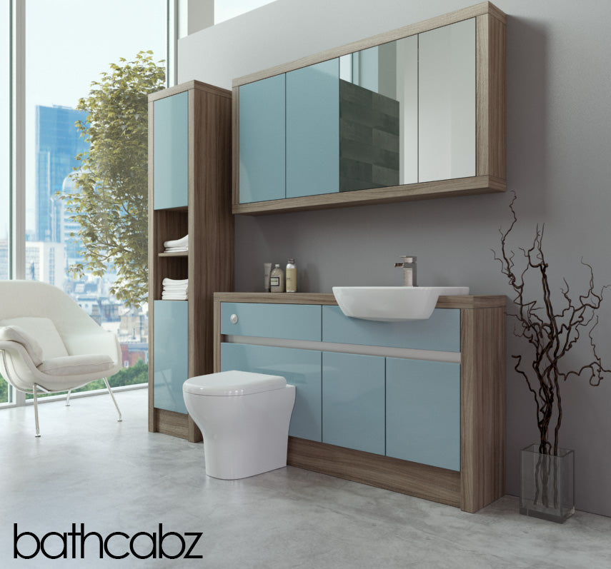 SIDONA DRIFTWOOD BASE, WALL & TALL UNIT BATHROOM FITTED FURNITURE