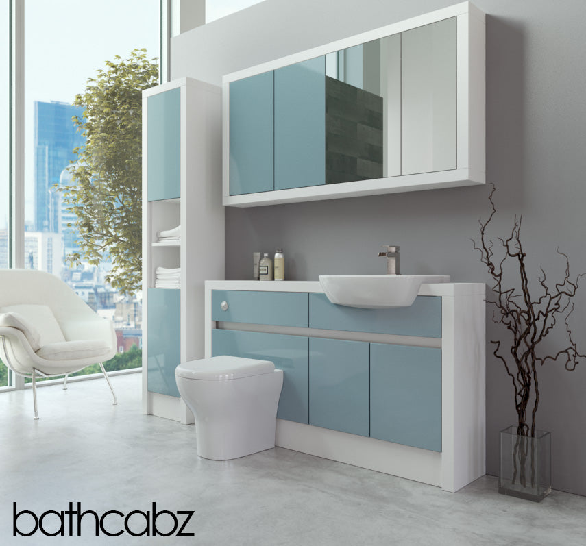 SIDONA WHITE MATT BASE, WALL & TALL UNIT BATHROOM FITTED FURNITURE