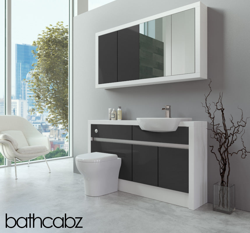 SIDONA WHITE MATT BASE & WALL UNITS BATHROOM FITTED FURNITURE