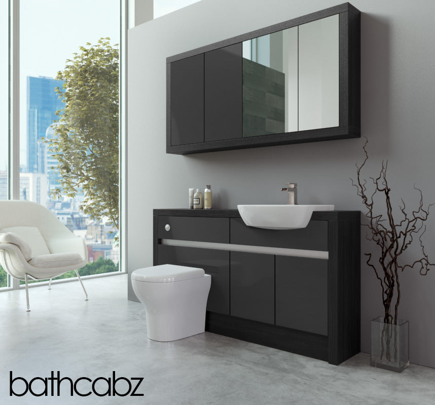 SIDONA HACIENDA BLACK BASE & WALL UNITS BATHROOM FITTED FURNITURE