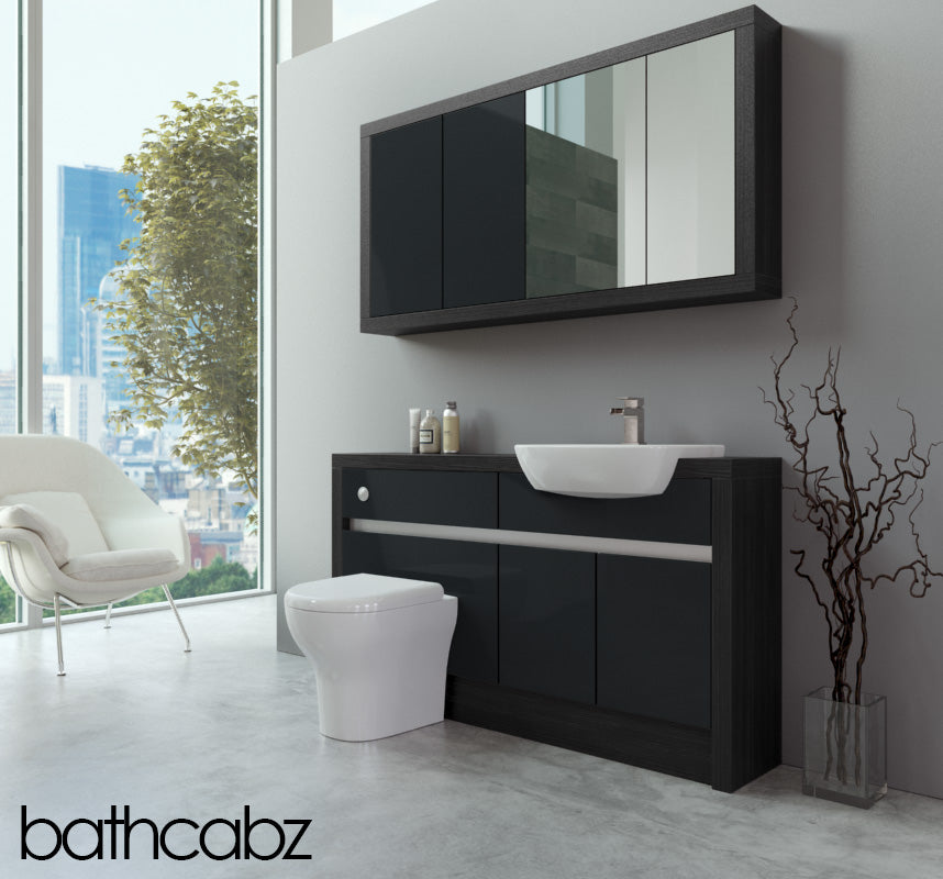 SIDONA HACIENDA BLACK BASE & WALL UNITS BATHROOM FITTED FURNITURE