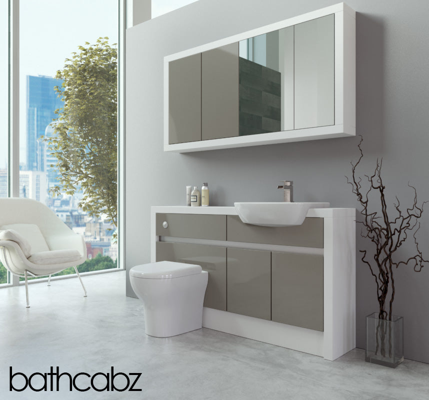 SIDONA WHITE MATT BASE & WALL UNITS BATHROOM FITTED FURNITURE