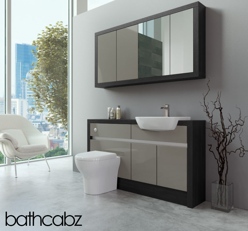 SIDONA HACIENDA BLACK BASE & WALL UNITS BATHROOM FITTED FURNITURE