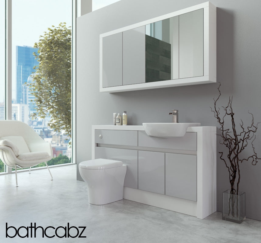 SIDONA WHITE MATT BASE & WALL UNITS BATHROOM FITTED FURNITURE