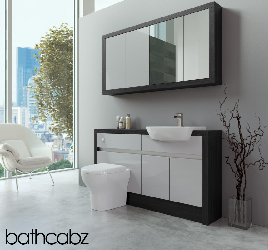 SIDONA HACIENDA BLACK BASE & WALL UNITS BATHROOM FITTED FURNITURE