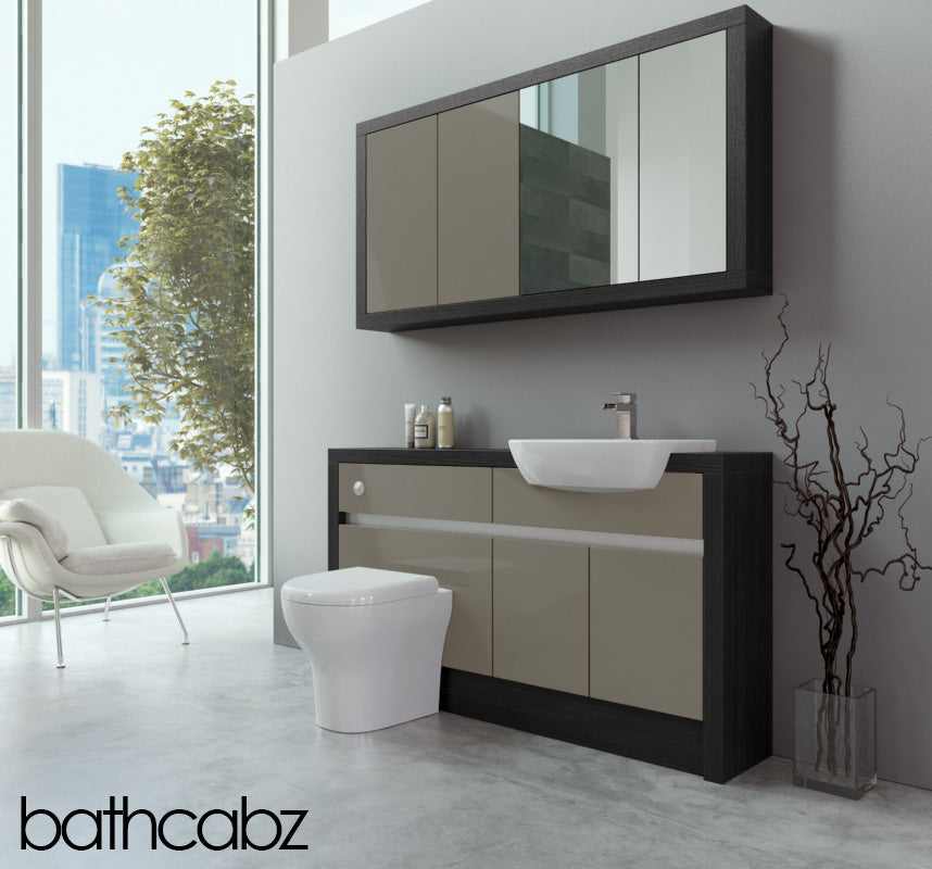 SIDONA HACIENDA BLACK BASE & WALL UNITS BATHROOM FITTED FURNITURE