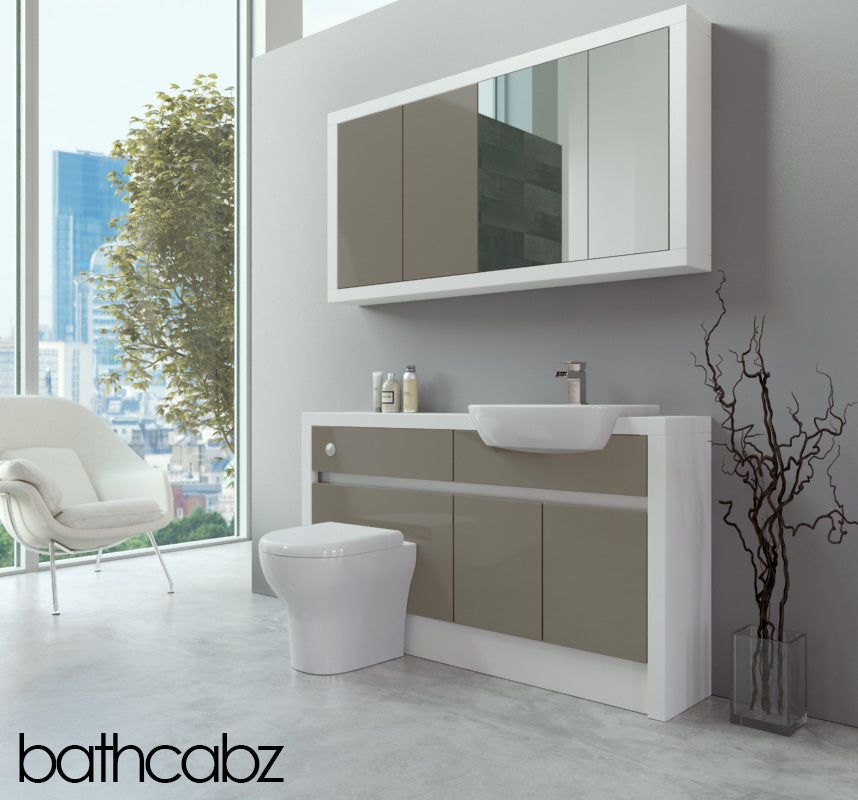 SIDONA WHITE MATT BASE & WALL UNITS BATHROOM FITTED FURNITURE