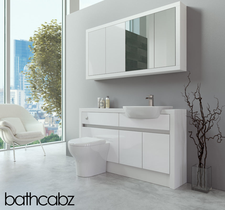 SIDONA WHITE MATT BASE & WALL UNITS BATHROOM FITTED FURNITURE