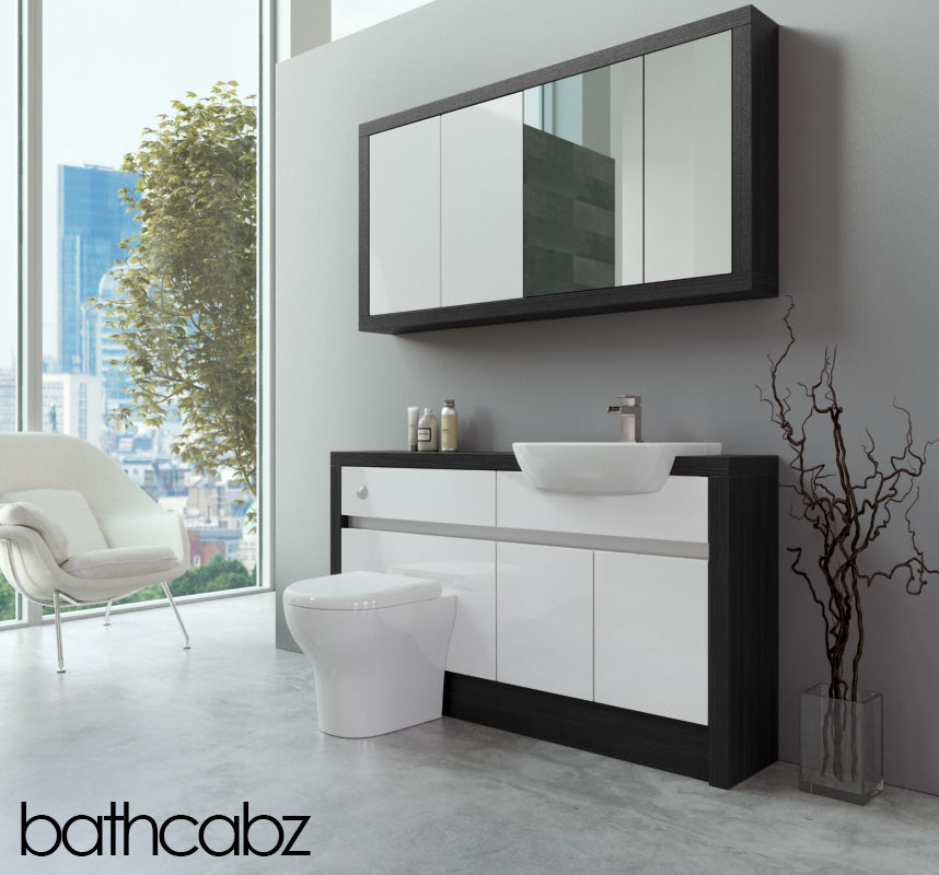SIDONA HACIENDA BLACK BASE & WALL UNITS BATHROOM FITTED FURNITURE