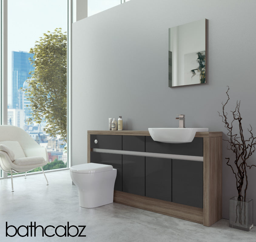 SIDONA DRIFTWOOD BASE UNITS BATHROOM FITTED FURNITURE
