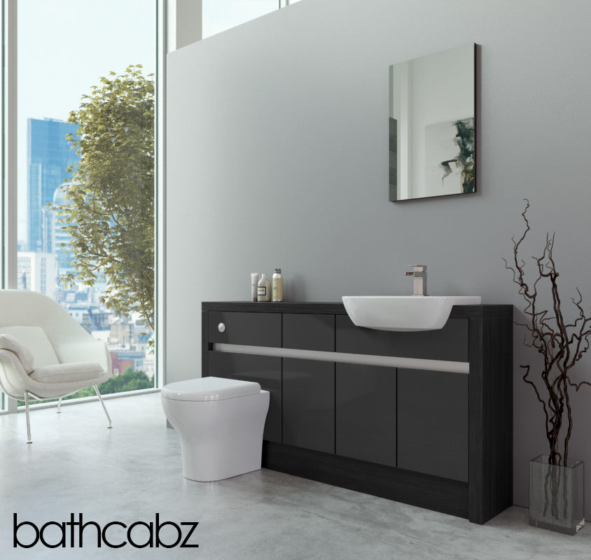 SIDONA HACIENDA BLACK BASE UNITS BATHROOM FITTED FURNITURE