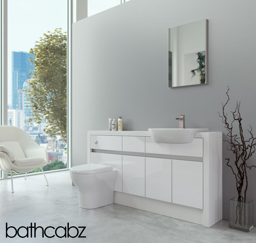 SIDONA WHITE MATT BASE UNITS BATHROOM FITTED FURNITURE