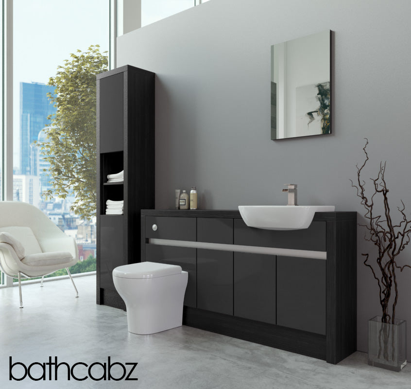 SIDONA HACIENDA BLACK BASE & TALL UNIT BATHROOM FITTED FURNITURE