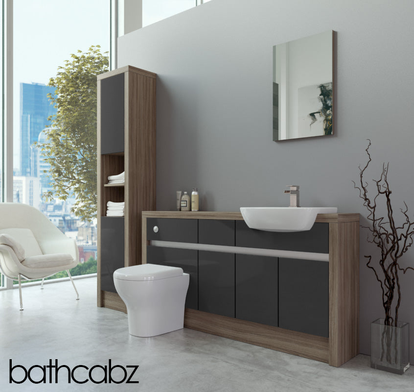SIDONA DRIFTWOOD BASE & TALL UNIT BATHROOM FITTED FURNITURE