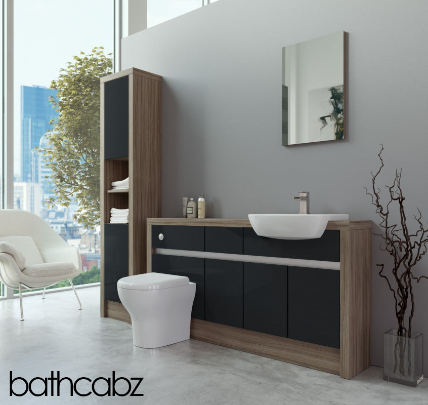 SIDONA DRIFTWOOD BASE & TALL UNIT BATHROOM FITTED FURNITURE