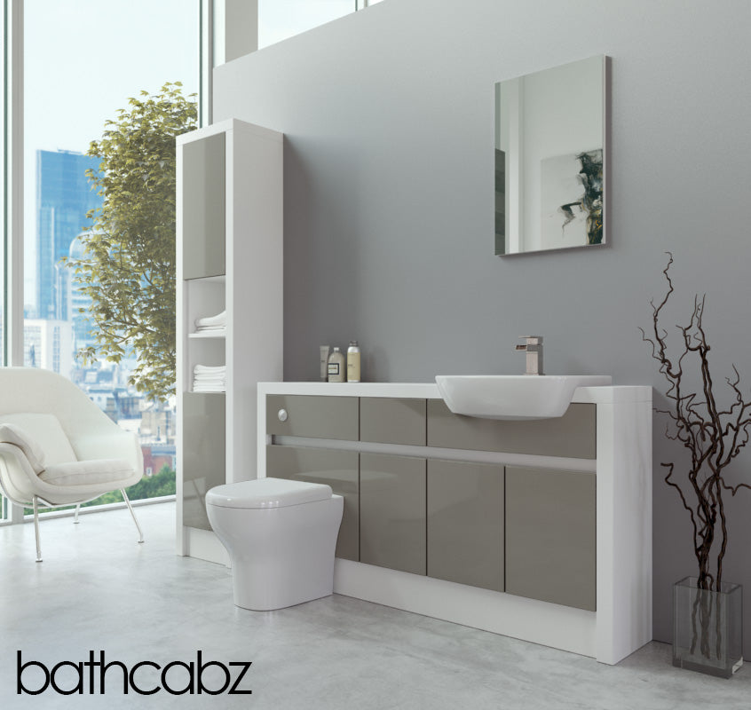 SIDONA WHITE MATT BASE & TALL UNIT BATHROOM FITTED FURNITURE