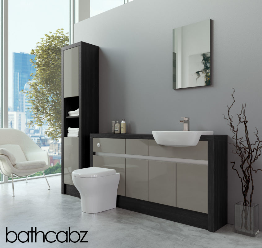 SIDONA HACIENDA BLACK BASE & TALL UNIT BATHROOM FITTED FURNITURE