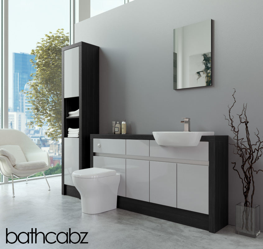 SIDONA HACIENDA BLACK BASE & TALL UNIT BATHROOM FITTED FURNITURE