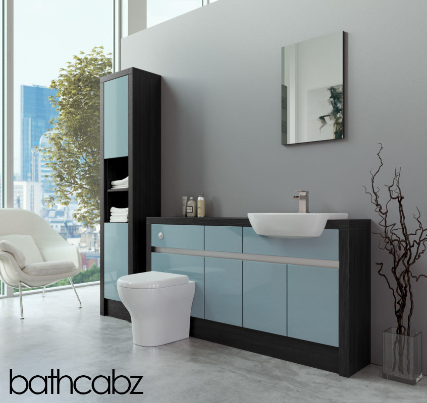 SIDONA HACIENDA BLACK BASE & TALL UNIT BATHROOM FITTED FURNITURE