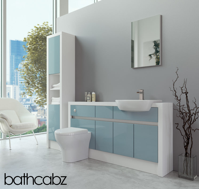 SIDONA WHITE MATT BASE & TALL UNIT BATHROOM FITTED FURNITURE