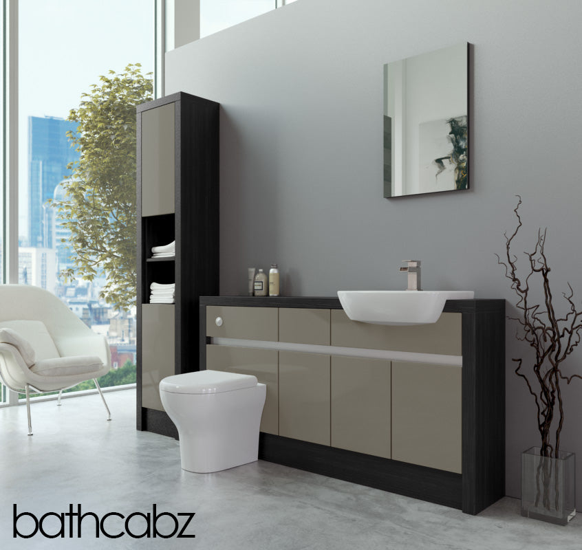 SIDONA HACIENDA BLACK BASE & TALL UNIT BATHROOM FITTED FURNITURE
