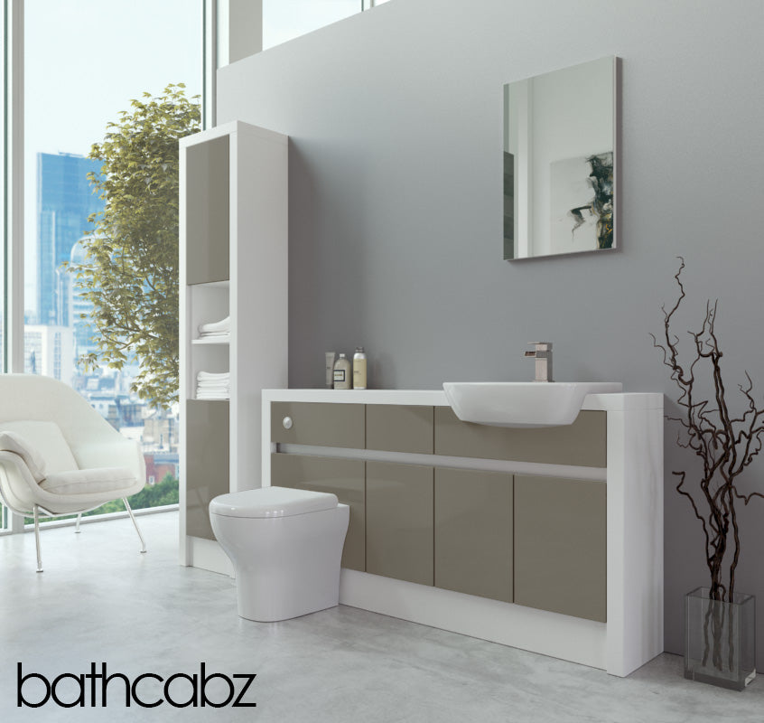 SIDONA WHITE MATT BASE & TALL UNIT BATHROOM FITTED FURNITURE