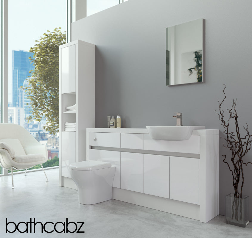 SIDONA WHITE MATT BASE & TALL UNIT BATHROOM FITTED FURNITURE